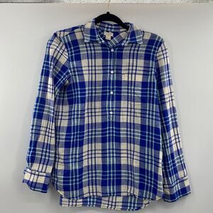 3For$20 J.Crew Blue Plaid Button Down Blouse size XXS